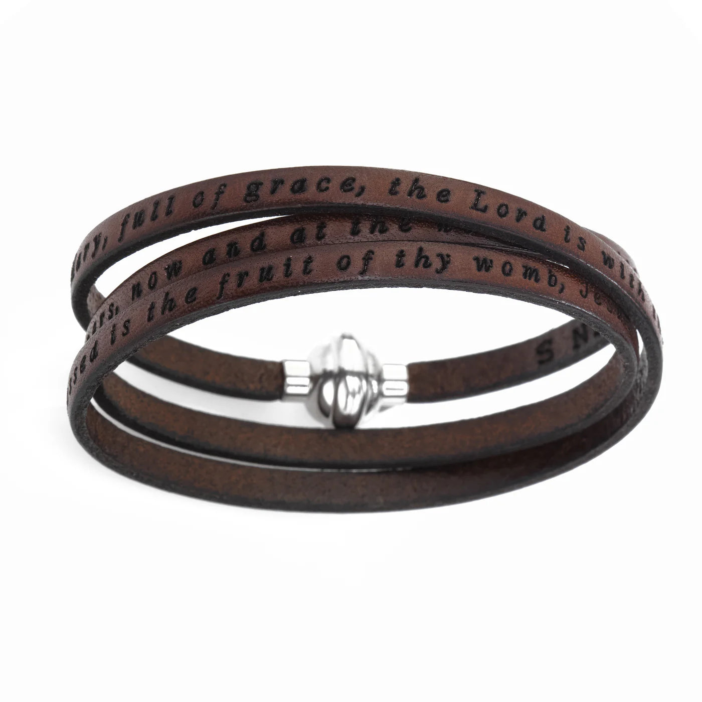 AMEN Hail Mary Leather Bracelet