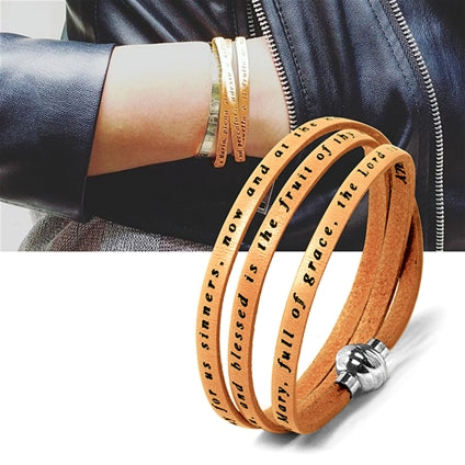 AMEN Our Father Leather Bracelet