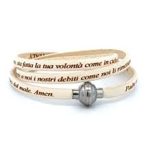 AMEN Padre Nostro Leather Bracelet