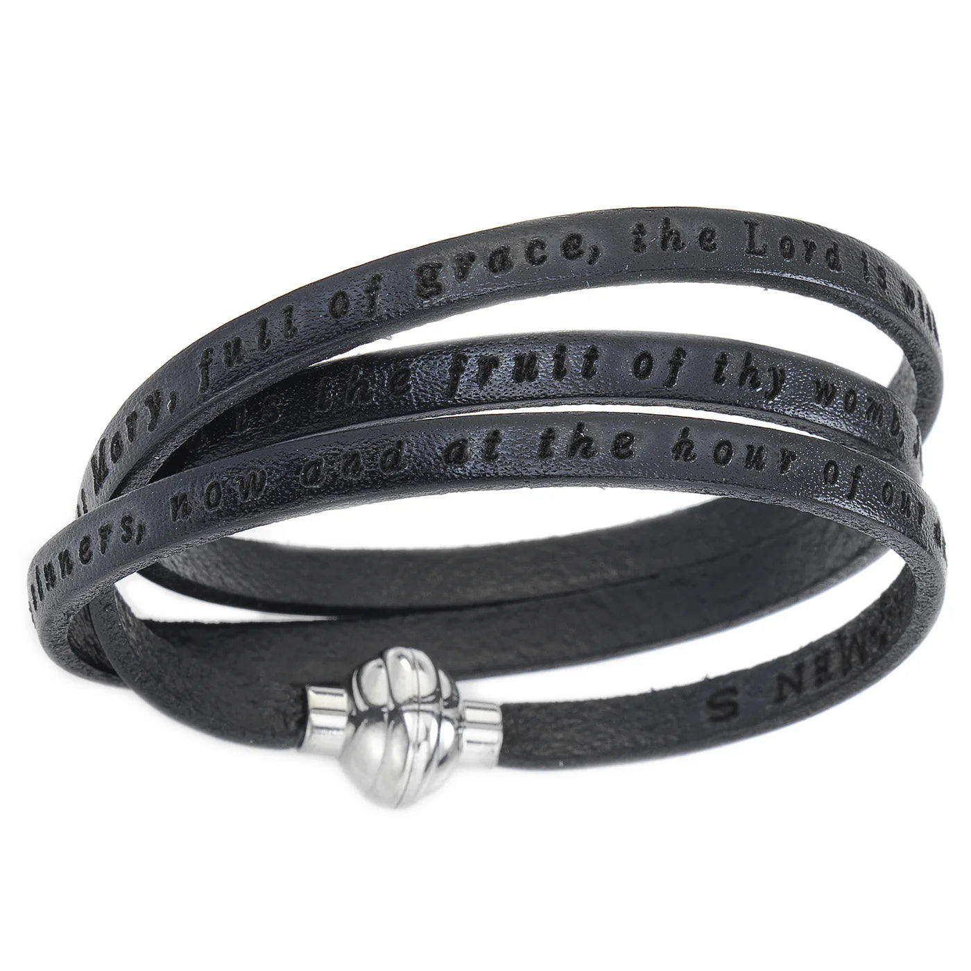 AMEN Hail Mary Leather Bracelet
