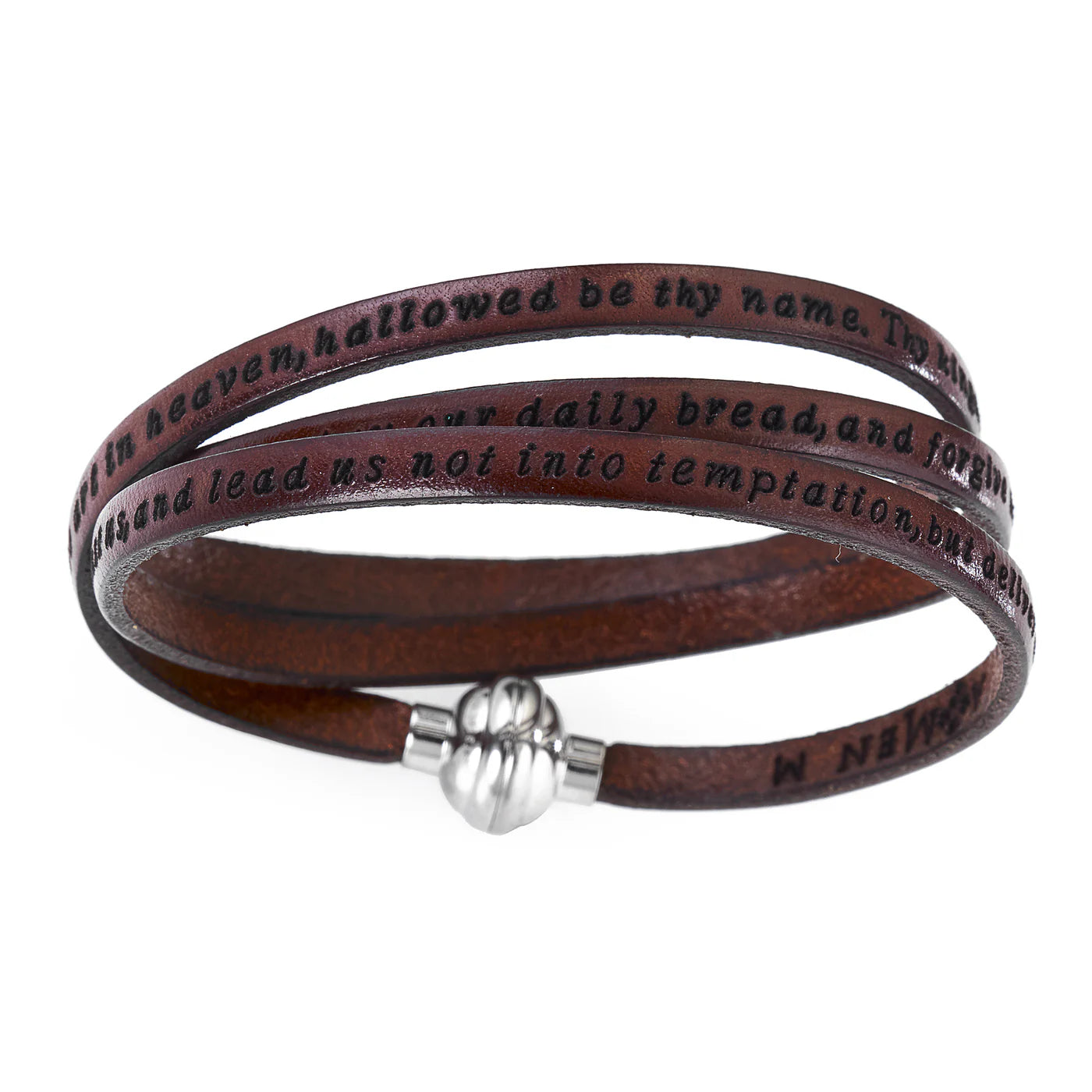 AMEN Our Father Leather Bracelet
