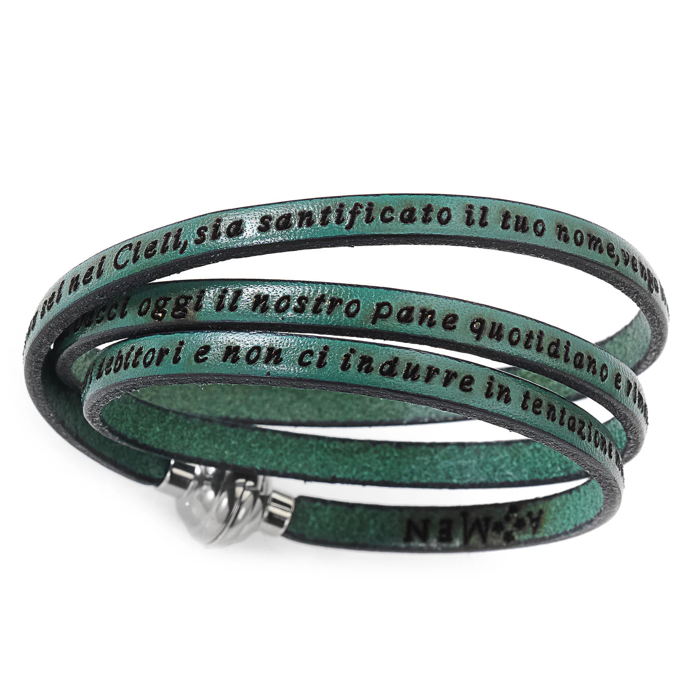 AMEN Padre Nostro Leather Bracelet