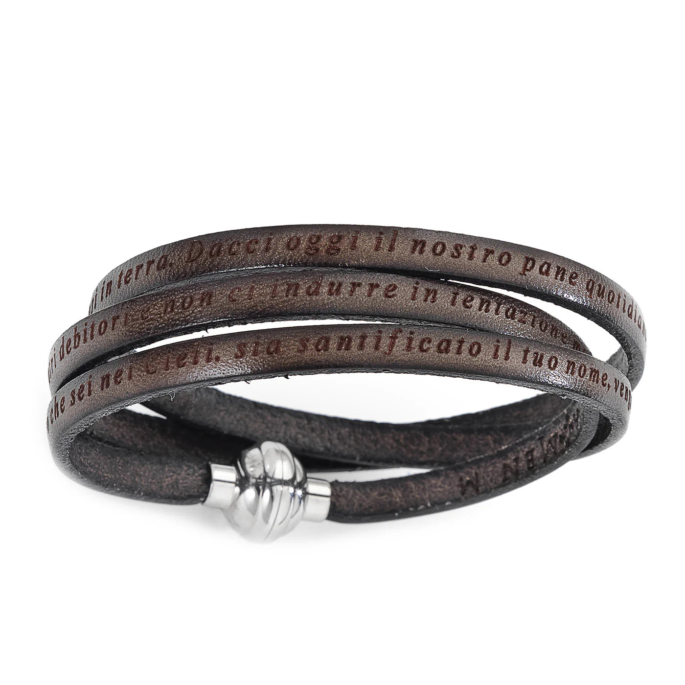 AMEN Padre Nostro Leather Bracelet