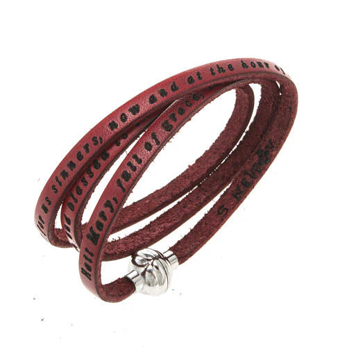 AMEN Hail Mary Leather Bracelet
